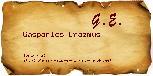 Gasparics Erazmus névjegykártya